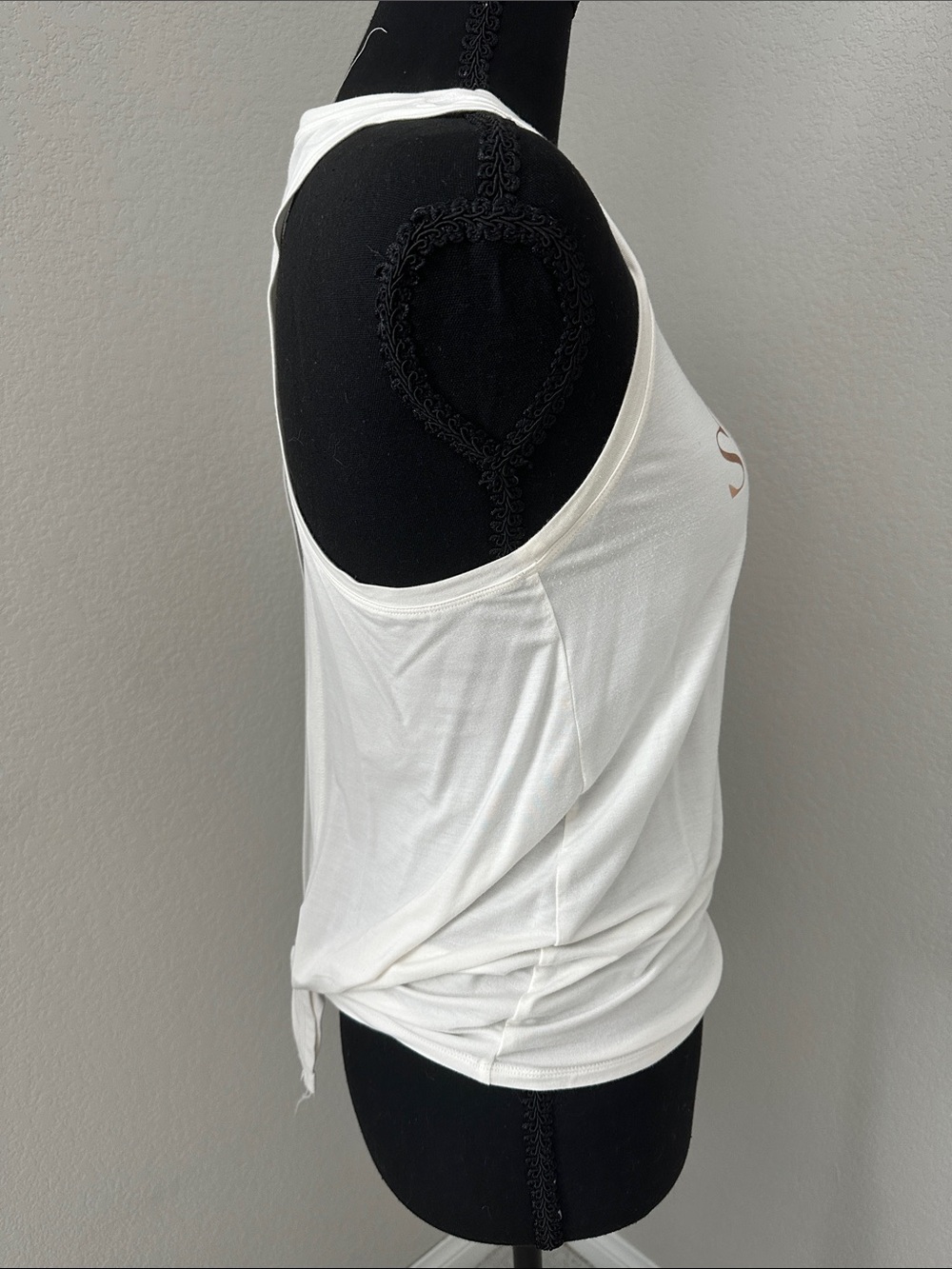 Spiritual Gangster White Tank with Rose Gold 'stay gold' Script - Picture 2 of 5